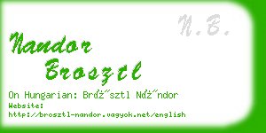 nandor brosztl business card